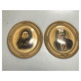 2 Antique Oval Framed Portrait Photographs