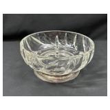 Sterling Silver Base Cut Glass Separated Bowl