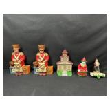 Cast Iron Door Stops, Bank, and Stocking Holder