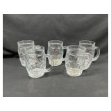 5 Dimple Glass Beer Mugs
