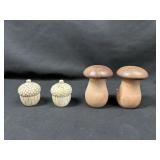 Mushroom and Acorn Salt and Pepper Shakers
