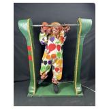 Vintage Clown Trapeze Mechanical Automaton -Works