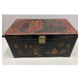 Antique Chinese Black Lacquer Blanket Chest