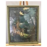 R. Wilson Campfire Lake Scene Framed Print