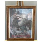 Winchester Hunter & Bear Framed Print