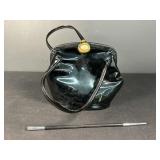 Vintage Black Vinyl Handbag w/ Handle