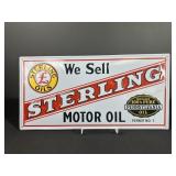 Sterling Motor Oil Embossed Metal Sign