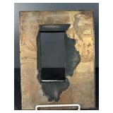 Copper Printing plate with State of Illinois cut