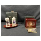 Thomas Kinkade napkin holder and salt & pepper