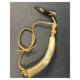 Powder Horn w/ Wooden Stopper & Strap
