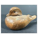 Hand-Carved Wooden Duck Figurine