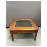 Glass Top Coffee Table with Drawer