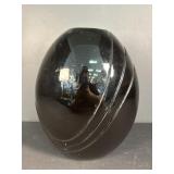 Black Glass Swirl Art Vase