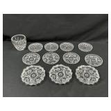 Crystal Glass Coasters and Ash Trays
