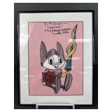 Crusader Rabbit Signed Lucille Bliss Framed Art