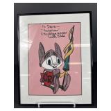 Crusader Rabbit Signed Lucille Bliss Framed Art