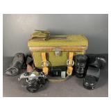 Pentax ME Film Camera With 2 lenses and Bag