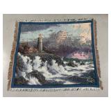 Thomas Kinkade lighthouse throw blanket