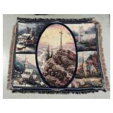 Thomas Kinkade church throw blanket