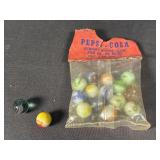 Pepsi-Cola Marble Bag with Vintage Marbles