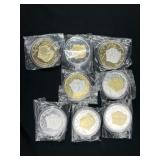 (8) Trump Gold/Silver Plated Collector Coins