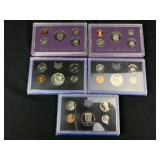 (5) 1988, 1988, 1971, 1972, 1969 US Proof Sets