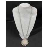 1922 S Peace Silver Dollar with Necklace and Bezel