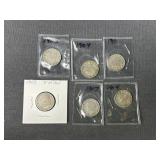 (6) V Nickels (2) 1905, (2) 1904, 1907, 1910