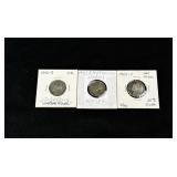 (3) War Nickels - Jefferson 1945S, 1942S and