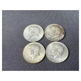 (4) 1969 D Silver Clad JFK Half Dollars