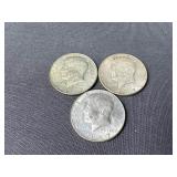 (3) 1967 Silver Clad JFK Half Dollars
