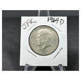 1964 D JFK Silver Half Dollar