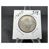1964 D JFK Silver Half Dollar