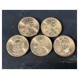 (5) Presidentail Dollars Filmore, Pierce and