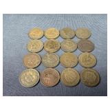 (16) Indian Head Cents