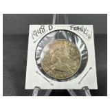 1948 D Franklin Silver Half Dollar