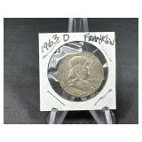 1963 D Franklin Silver Half Dollar