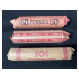 3 Rolls Lincoln Wheat Cents