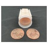 1 Tube 1oz Walking Liberty Copper Rounds