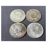 (4) 1968 D Silver Clad JFK Half Dollars