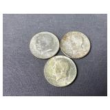 (3) 1968 D Silver Clad JFK Half Dollars