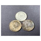 (3) 1968 D Silver Clad JFK Half Dollars