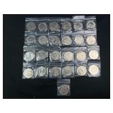 (25) Kennedy 1/2 Dollars - Clad