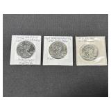 (3) 1942 anbd 1943 Walking Liberty Half Dollar