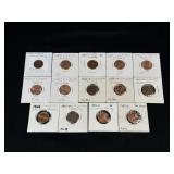 (14) Lincoln Memorial Cents Various Dates