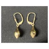 14K Gold Teardrop Dangle Earrings