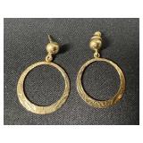 FAJ 14K Gold Circle Dangle Earrings