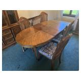 Dining Table & Cane Back Chairs
