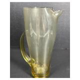 Unique Yellow Glass Pitcher