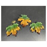 Katherines Ceramic glazed leaves